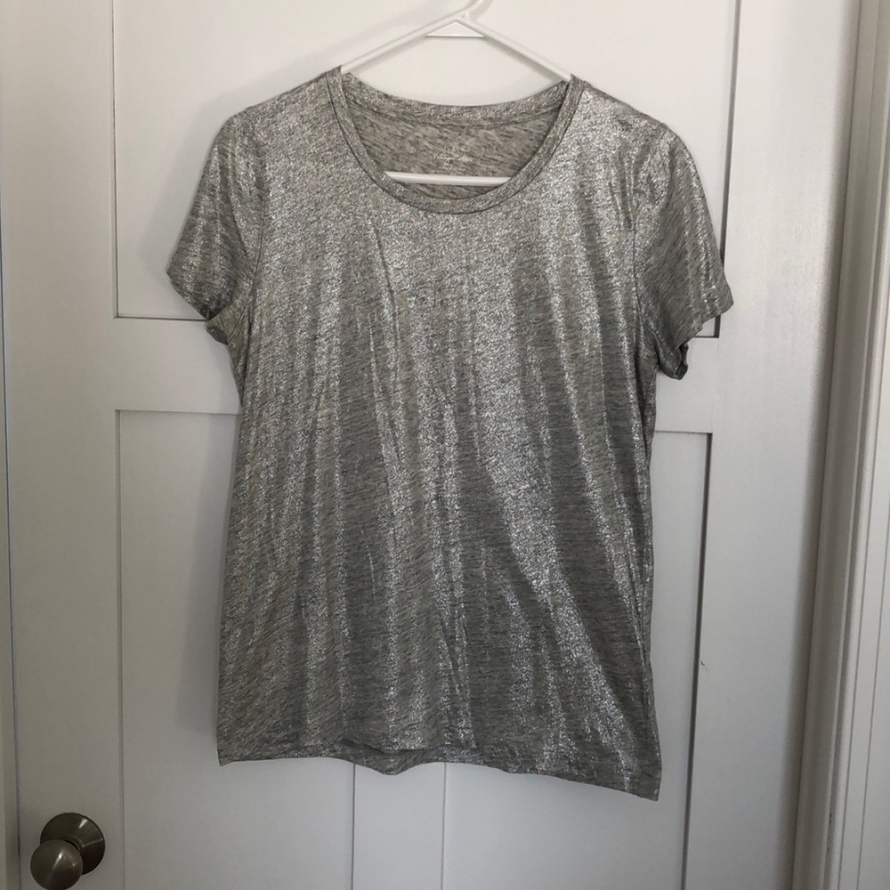 J crew t shirt, sparkly grey